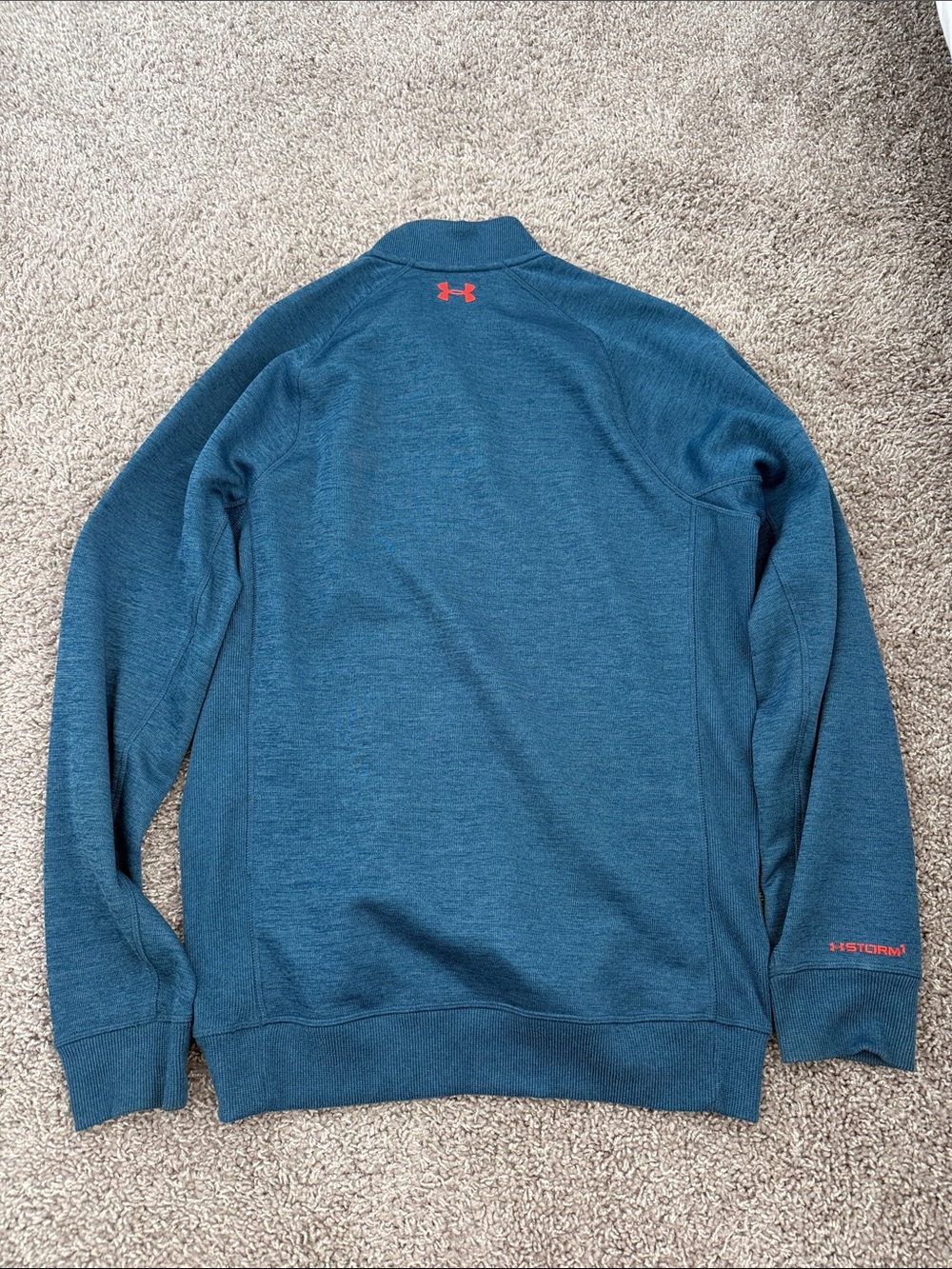 Under Armour Men's Teal Blue Half-Zip Pullover Sweater - Picture 3 of 3